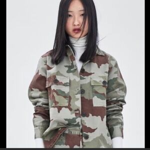 Zara TRF Camo Jacket Size Small